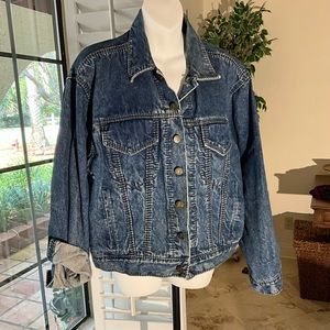 Excellent Liz Claiborne Liz Wear blue Jean long sleeve jacket Size M to L